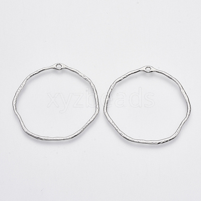 Alloy Open Back Bezel Pendants X-PALLOY-S121-82B-P-1