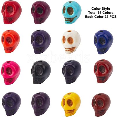 Halloween Theme Dyed Synthetic Turquoise Bead Strands G-GA0001-04-1