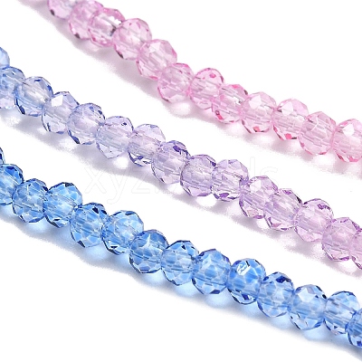 Transparent Painted Glass Beads Strands X1-DGLA-A034-T1mm-A08-1