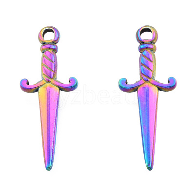 Ion Plating(IP) 201 Stainless Steel Pendants STAS-N098-246M-1