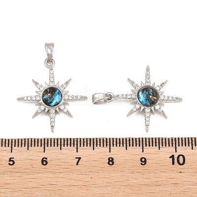 Brass Micro Pave Cubic Zirconia Pendants KK-C037-05P-1