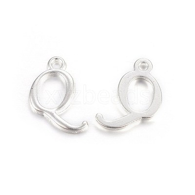 Silver Color Plated Alloy Letter Pendants PALLOY-J718-01S-Q-1