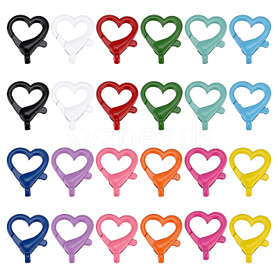 24Pcs 12 Colors Spray Painted Eco-Friendly Alloy Lobster Claw Clasps FIND-PH0003-34-1