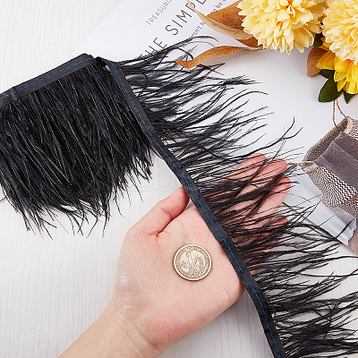 2 Yards Fashion Ostrich Feather Cloth Strand Costume Accessories FIND-GF0003-42A-1