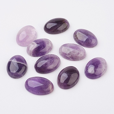 Natural Amethyst Flat Back Cabochons G-G741-22x30mm-17-1