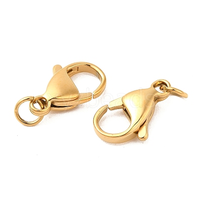 Ion Plating(IP) 304 Stainless Steel Lobster Claw Clasps Hand Polished STAS-AB15-G-02-1