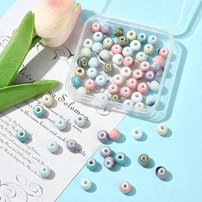 68Pcs 9 Colors Handmade Porcelain Beads PORC-FS0001-23C-1