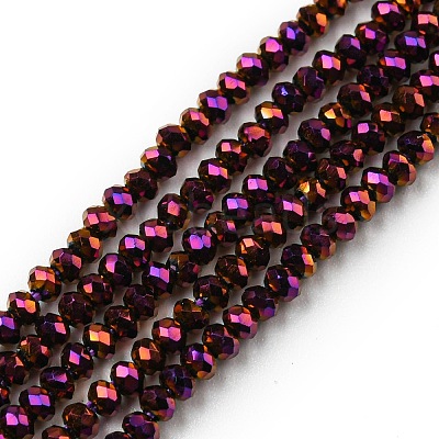 Electroplate Glass Beads Strands EGLA-F149-FP-11-1