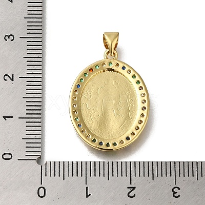 Rack Plating Brass Micro Pave Clear Cubic Zirconia Pendants KK-G500-02C-G-1