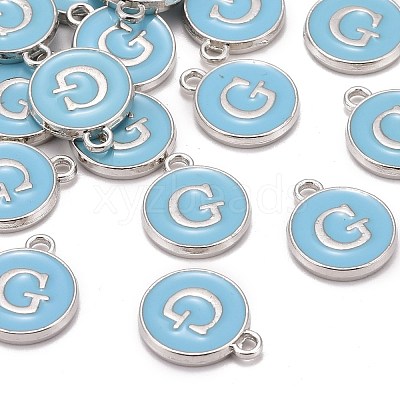 Platinum Plated Alloy Enamel Charms ENAM-S118-04G-P-1