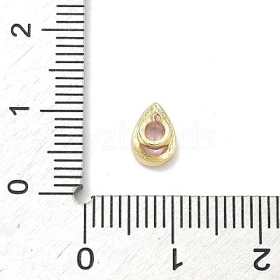 Teardrop Brass Micro Pave Cubic Zirconia Cabochons KK-P345-13G-B01-1