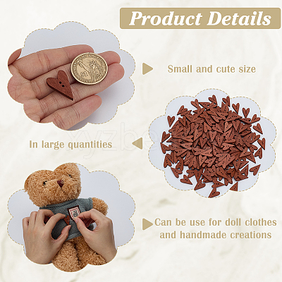 2 Sets 2-Hole Wood Buttons WOOD-FG0001-62-1