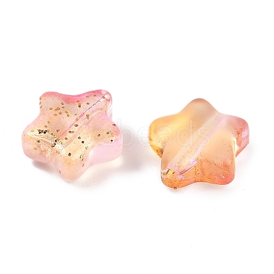 Transparent Spray Painted Glass Beads X1-GLAA-NH0003-01B-1
