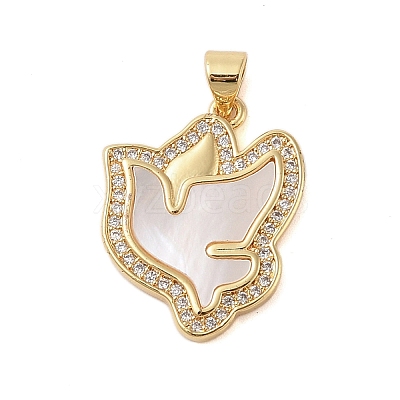 Brass Micro Pave Clear Cubic Zirconia Pendants KK-I712-29G-1
