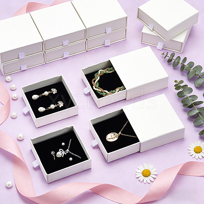 Paper Jewelry Drawer Boxes LS-CON-WH0085-203B-1
