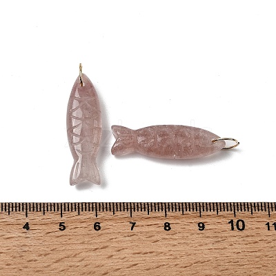 Natural Strawberry Quartz Carved Pendants G-G314-01G-01-1