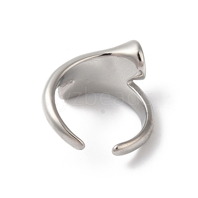 Shell Open Cuff Ring for Women RJEW-C091-03P-02-1