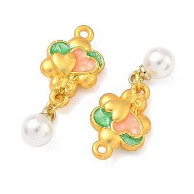 Alloy Enamel with Plastic Pearl Pendants FIND-G111-01MG-1