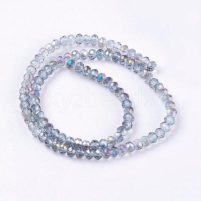 Electroplate Glass Faceted Rondelle Beads Strands EGLA-D020-3x2mm-18-1
