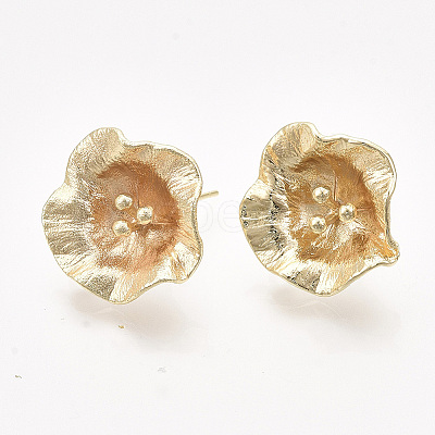 Brass Stud Earring Findings X-KK-T038-585G-NF-1