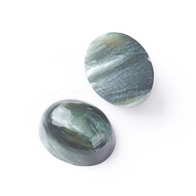 Natural Seraphinite Cabochons G-E557-04B-1
