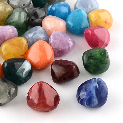 Nuggets Imitation Gemstone Acrylic Beads OACR-R044-M-1