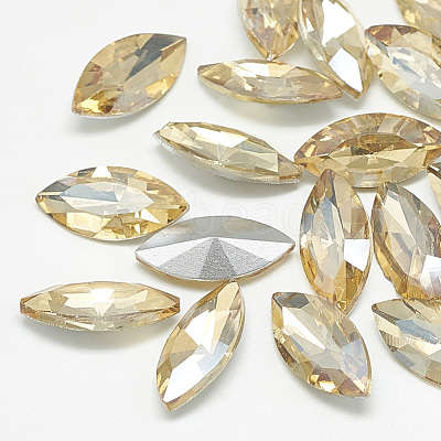 Pointed Back Glass Rhinestone Cabochons RGLA-T083-6x12mm-06-1