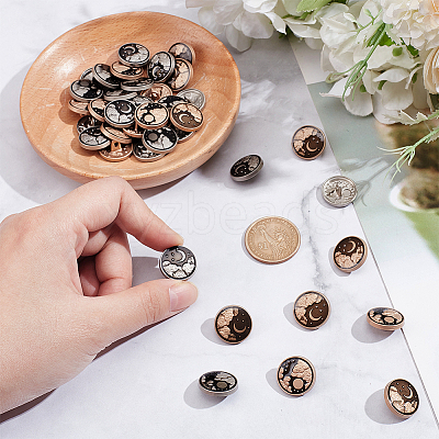 40 Styles 4 Styles Alloy Enamel Buttons FIND-NB0005-79A-1