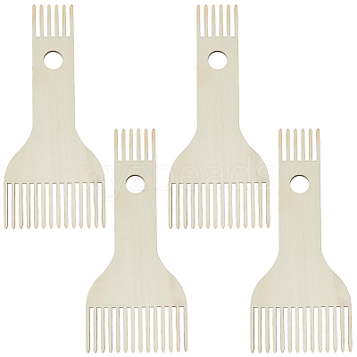 4Pcs Plywood Wooden Yarn Comb TOOL-CY0001-04-1