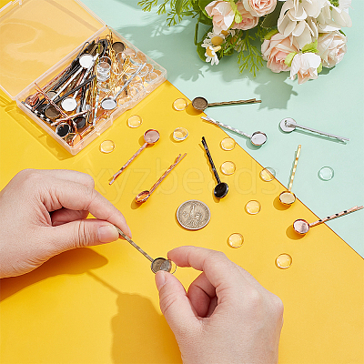 40Pcs 5 Colors Iron Hair Bobby Pin Findings OHAR-UN0010-31-1
