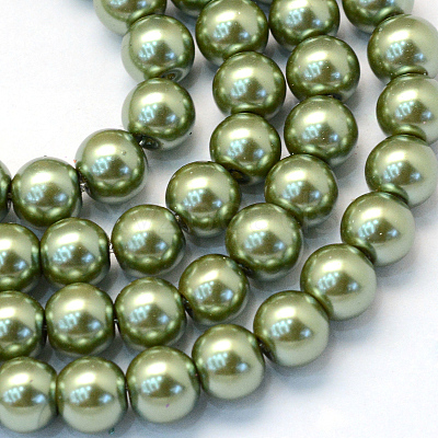 Baking Paint Glass Pearl Bead Strands HY-Q003-3mm-49-1