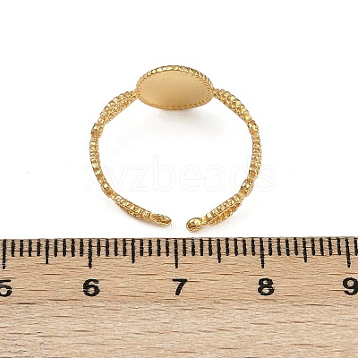 Oval 304 Stainless Steel Enamel Cuff Rings for Women RJEW-G355-01G-1