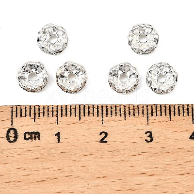 Brass Crystal Rhinestone Spacer Beads X-RB-A006-7MM-S-1