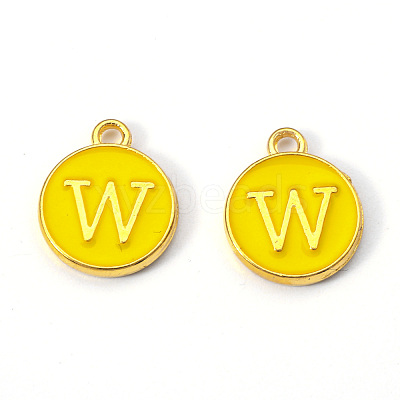 Golden Plated Alloy Enamel Charms X-ENAM-S118-09W-1