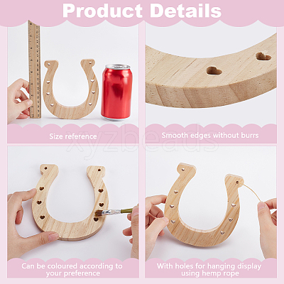 Unfinished Wood Horseshoe Pendants for Painting Arts AJEW-WH0651-50-1