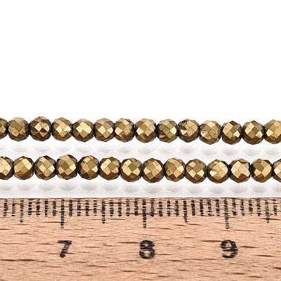 Electroplate Glass Beads Strands X-GLAA-H021-01B-FP07-1