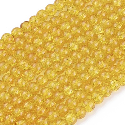 Spray Painted Crackle Glass Beads Strands X-CCG-Q001-8mm-10-1