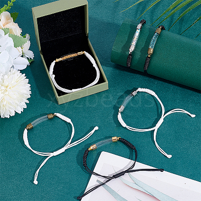 6Pcs 6 Styles Transparent Glass Vial Link Bracelets BJEW-PH01888-1