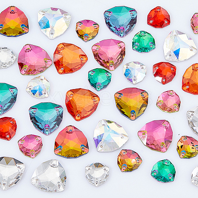 36Pcs 12 Styles Rounded Diamond Shape Sew on Rhinestone GLAA-GA0001-54-1