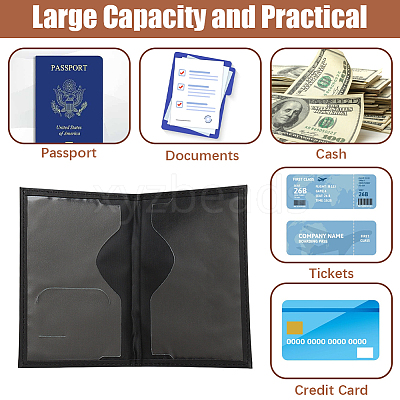2Pcs 2 Colors PU Leather Passport Cover OFST-CL0001-10B-1