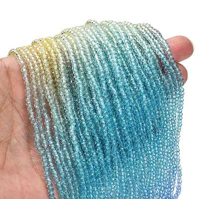 Transparent Painted Glass Beads Strands DGLA-A034-T1mm-A13-1