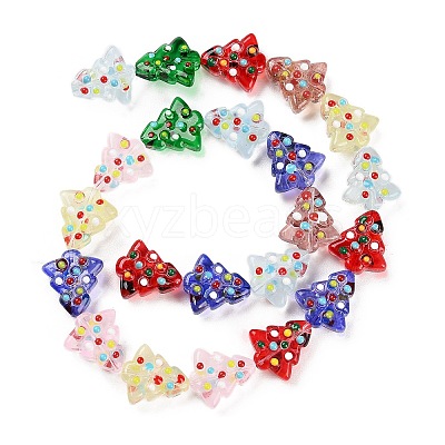 Handmade Bumpy Glass Beads Strands LAMP-F032-08-1
