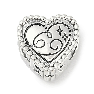 925 Sterling Silver European Beads STER-R005-02AS-04-1