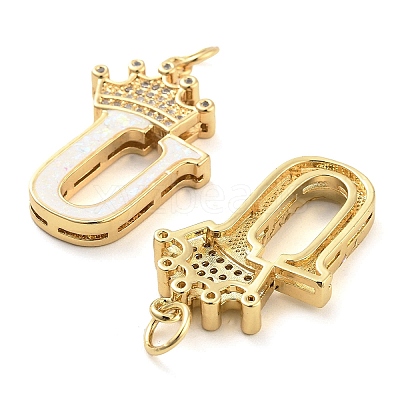Brass Micro Pave Clear Cubic Zirconia Pendants KK-G498-01U-02-1