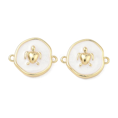 Ocean Brass Enamel Connector Charms KK-C251-05G-01B-1