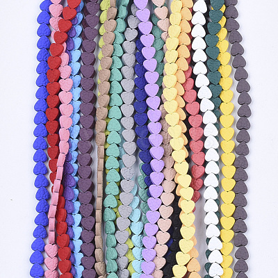 Spray Painted Non-magnetic Synthetic Hematite Beads Strands G-T124-34A-1