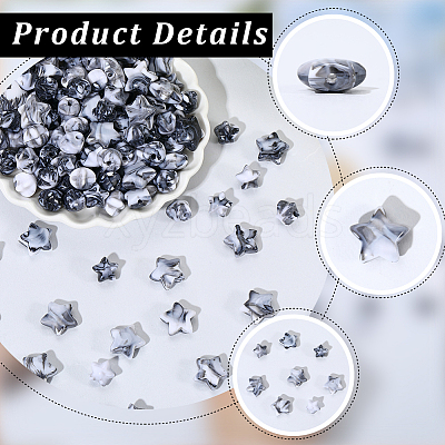 300Pcs 2 Styles Acrylic Beads OACR-PA0001-72-1