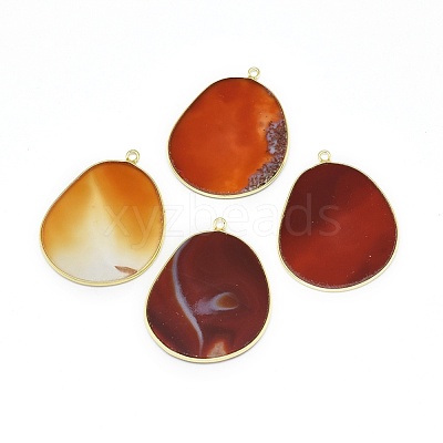 Natural Carnelian Pendants G-E526-09B-1