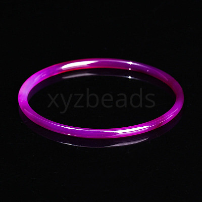 Dyed Natural Blue Lace Agate Simple Plain Bangle for Women FIND-PW0021-09B-10-1