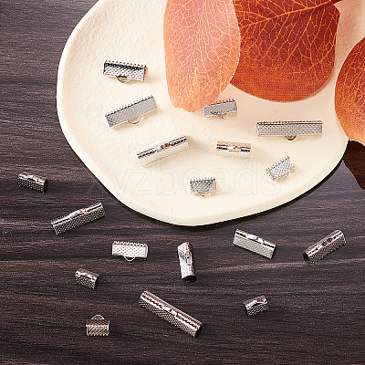 145Pcs 6 Styles Iron Ribbon Crimp Ends IFIN-CJ0001-49-1